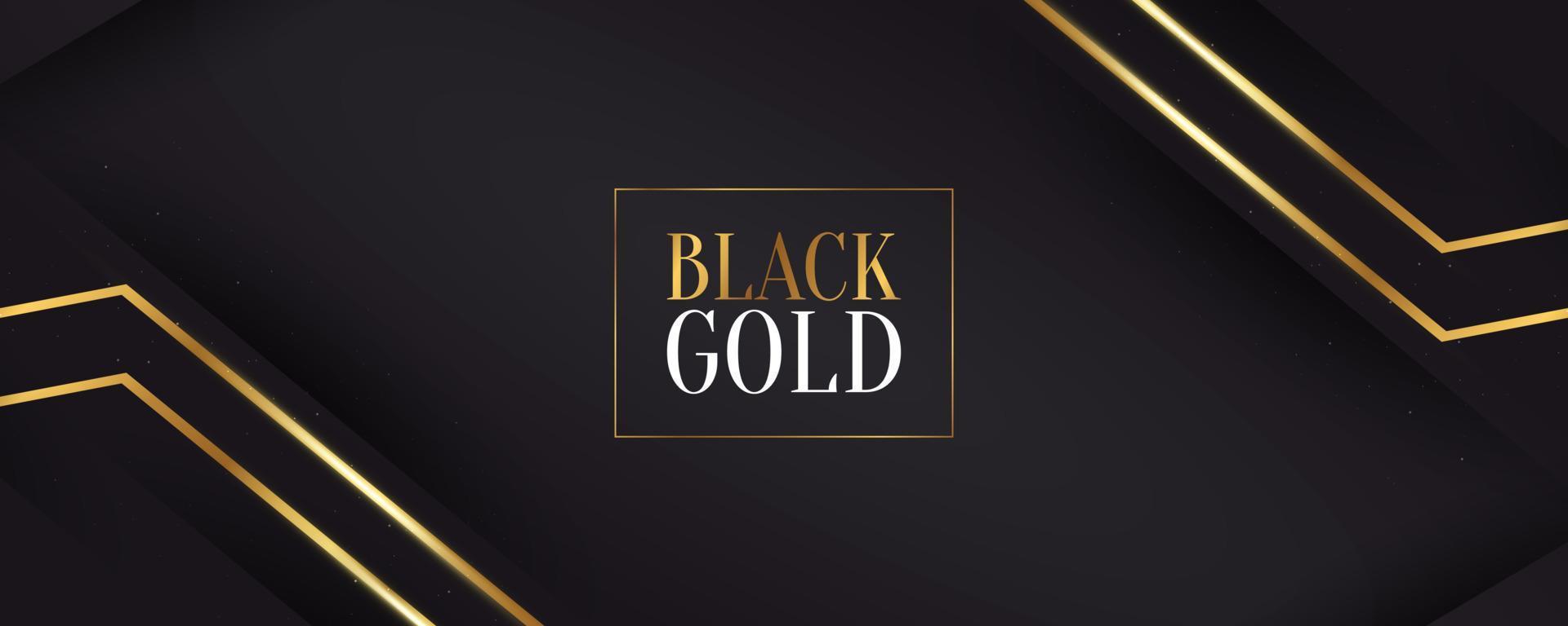 Luxury Black and Gold Background in Paper Cut Style with Glitter and Light Effect. Premium Black and Gold Background for Award, Nomination, Ceremony, Formal Invitation or Certificate Design vector