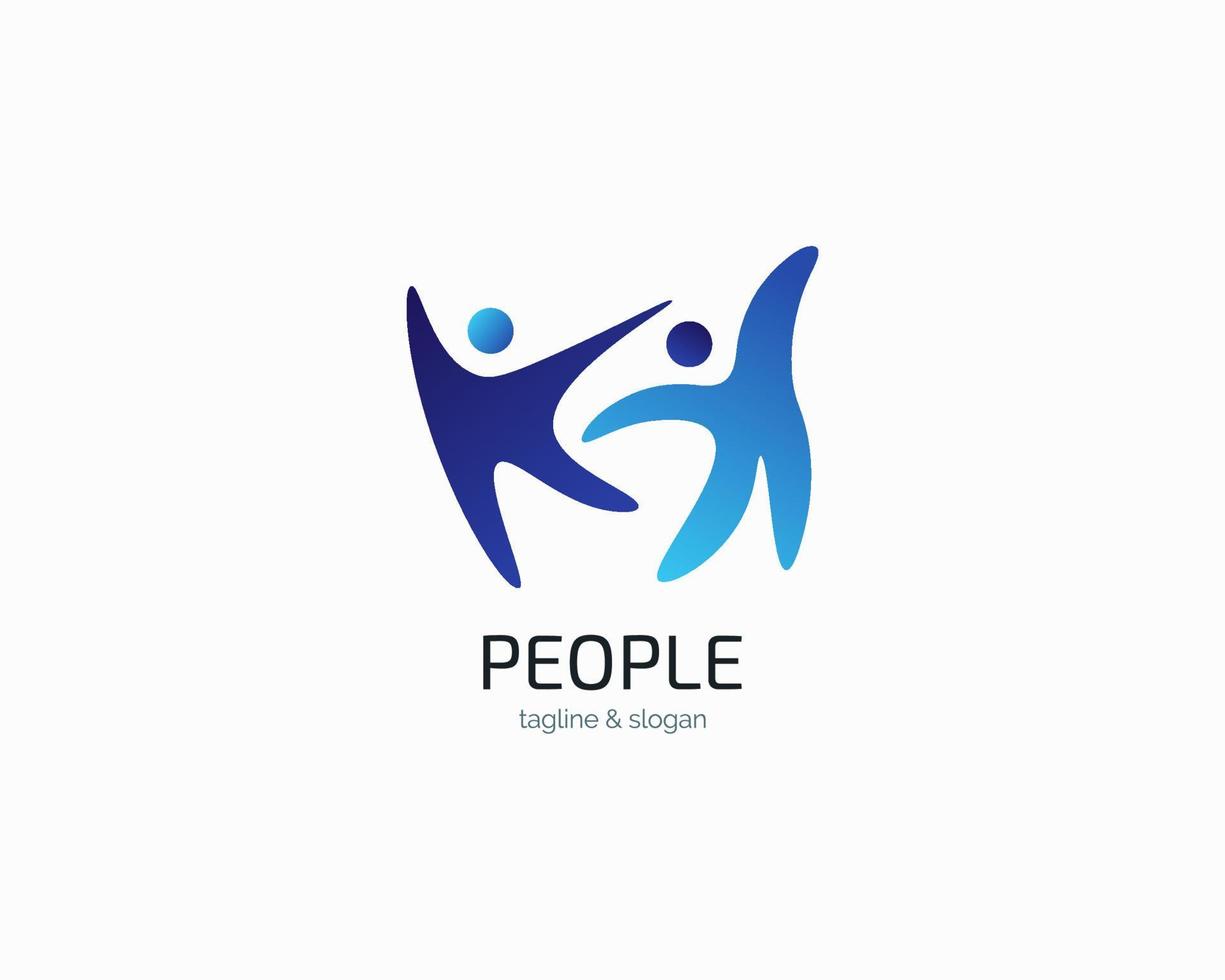 Peoples Logo Design. Community Logo or Symbol. Teamwork, Group or Social Logo for Business Identity vector