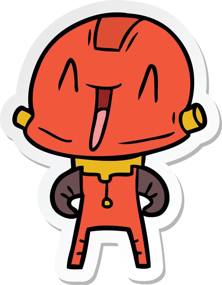 sticker of a cartoon robot vector