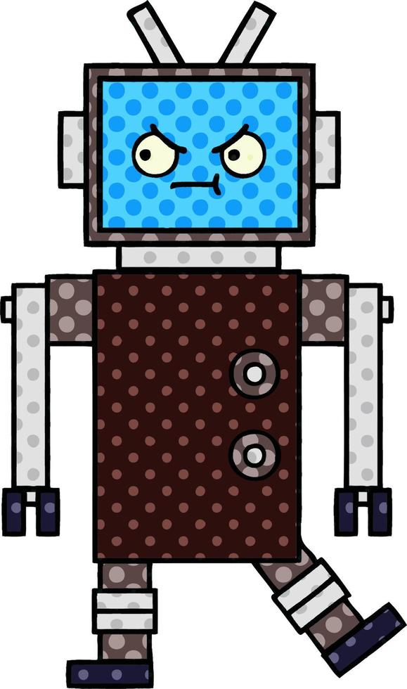 comic book style cartoon robot vector