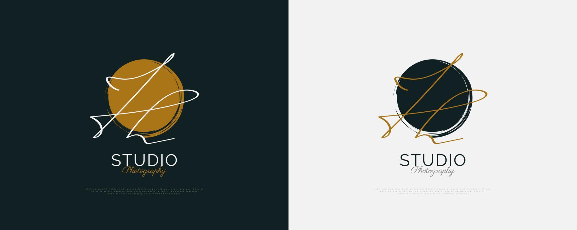 JH Initial Signature Logo Design with Elegant and Minimalist Handwriting Style. Initial J and H Logo Design for Wedding, Fashion, Jewelry, Boutique and Business Brand Identity vector