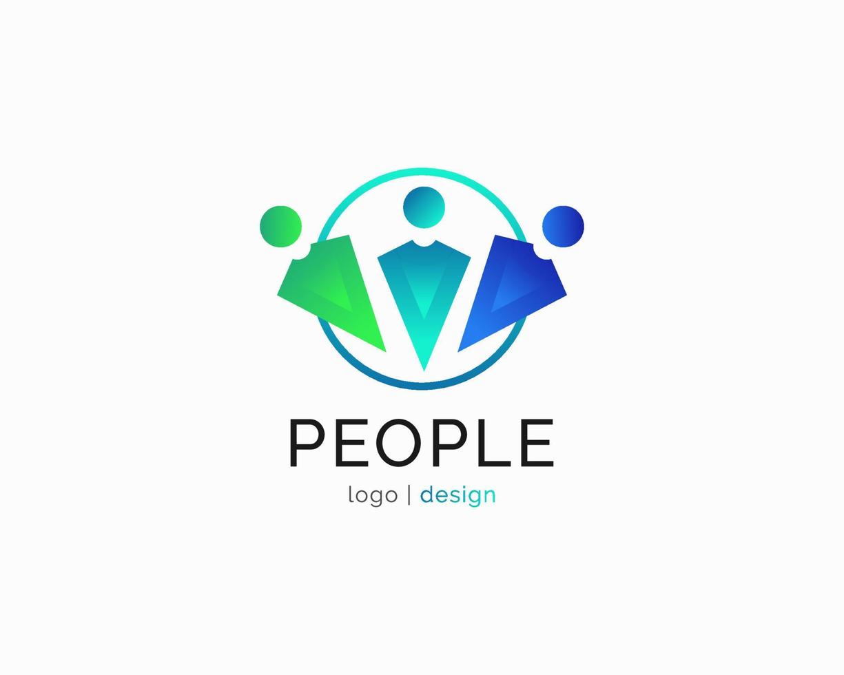 diseño de logotipo de personas conectadas. logotipo o símbolo de la comunidad. trabajo en equipo, grupo o logotipo social para la identidad empresarial vector