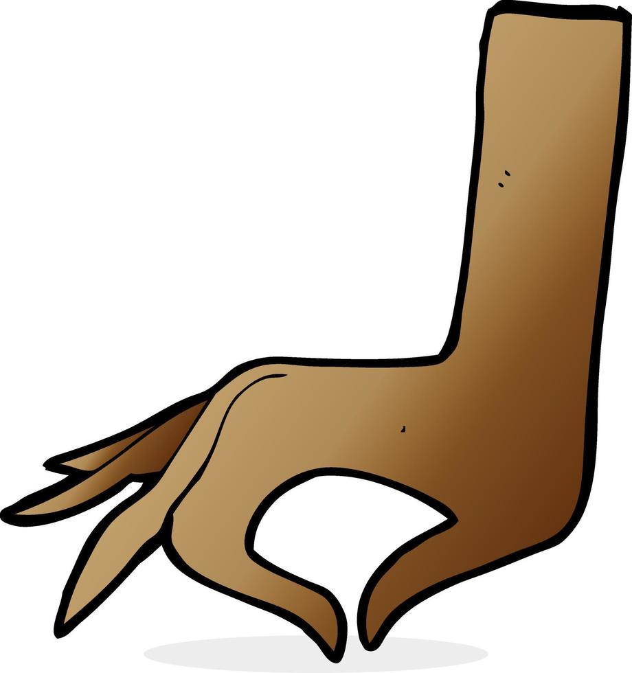 símbolo de la mano de dibujos animados vector