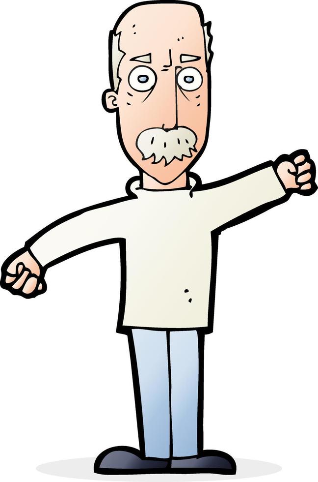 cartoon angry old man vector