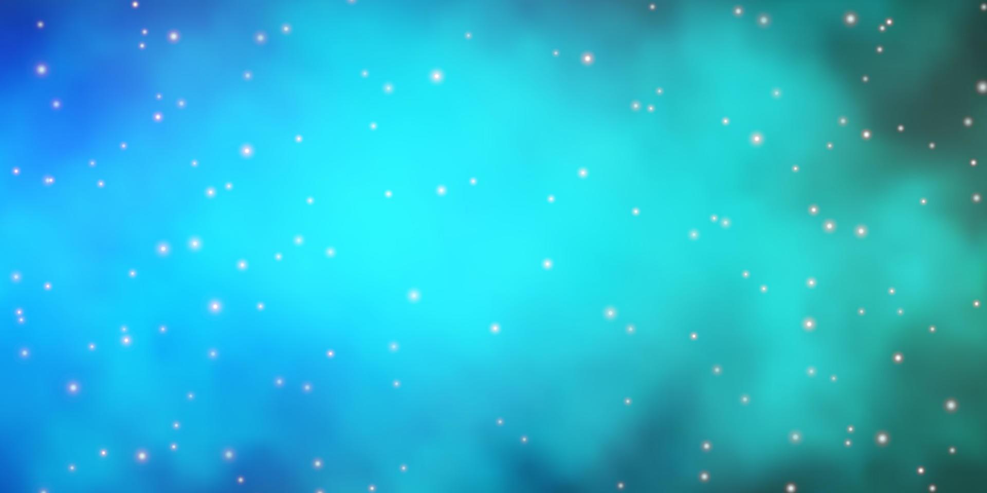 Light Blue, Green vector pattern with abstract stars.