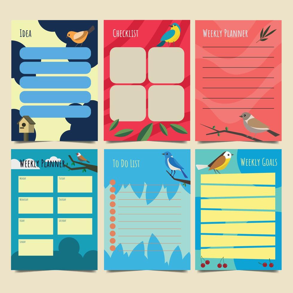 Bird Journal Template vector