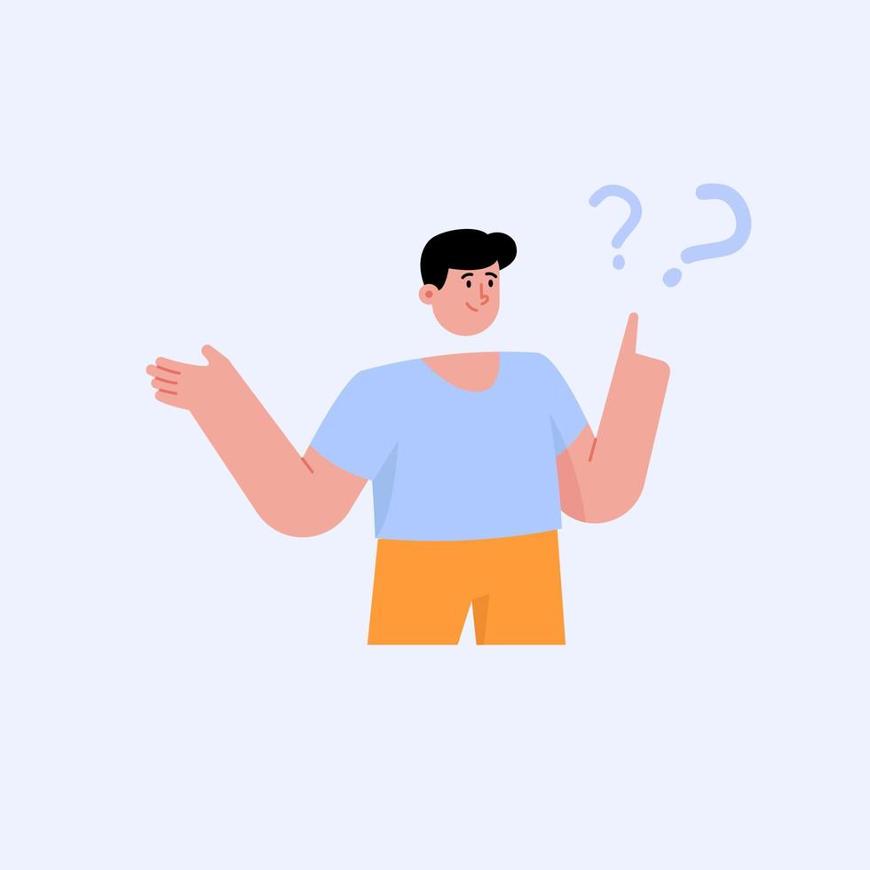 Young man having a question vector