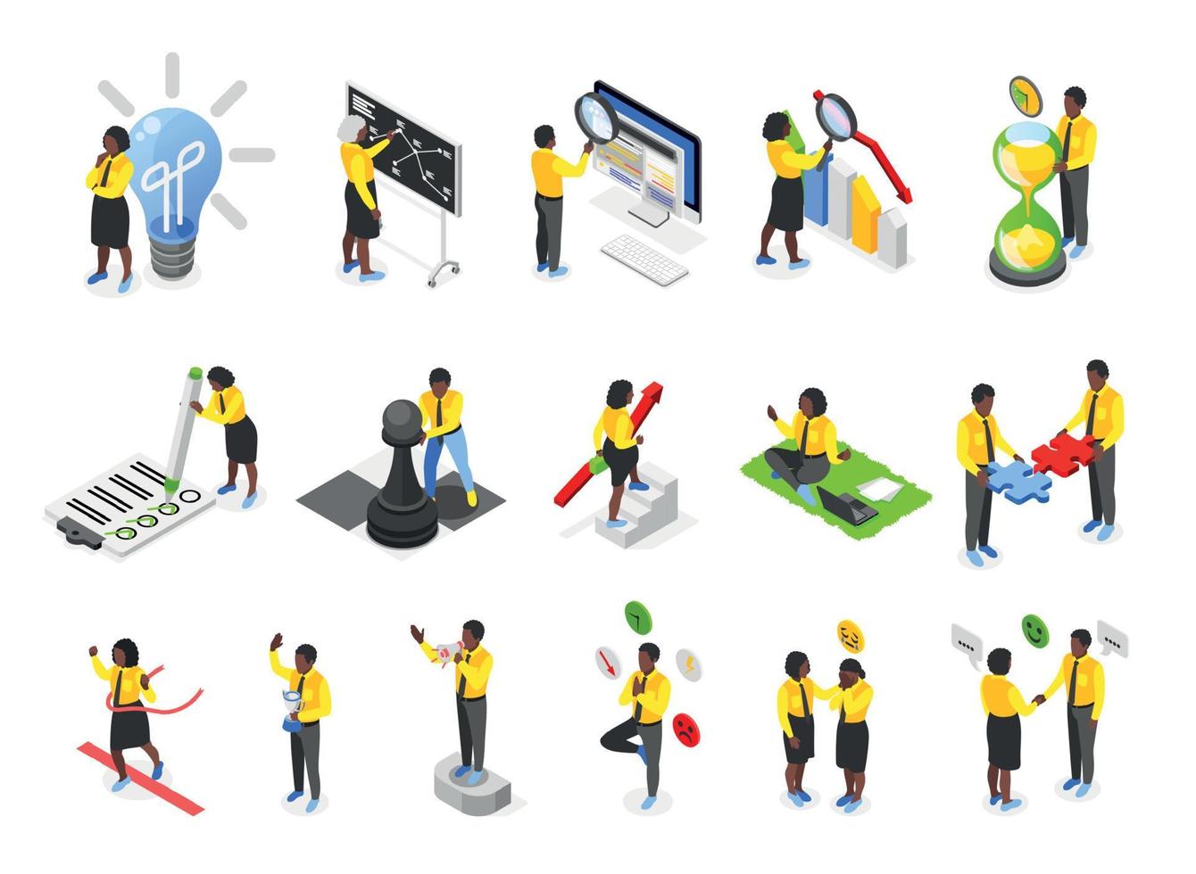 Isometric Soft Skills Set vector