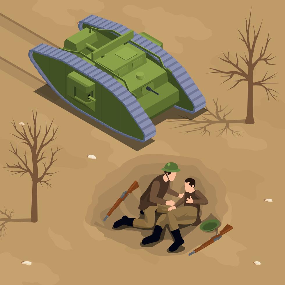 WWI Battle Scene vector