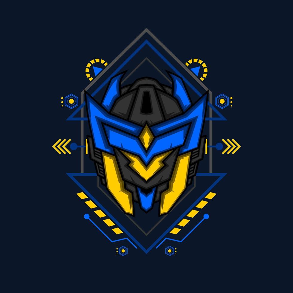 robot head mascot logo vector