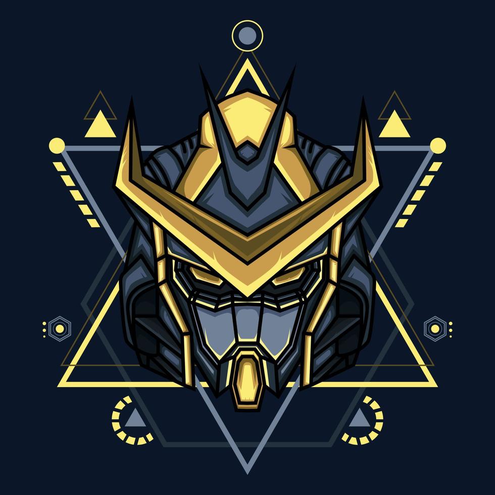 robot head mascot logo vector