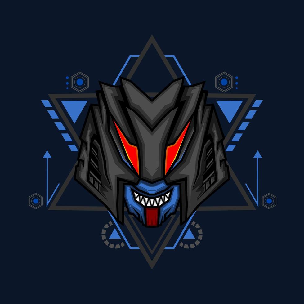 robot head mascot logo vector