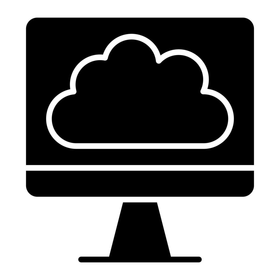 Computer Glyph Icon vector