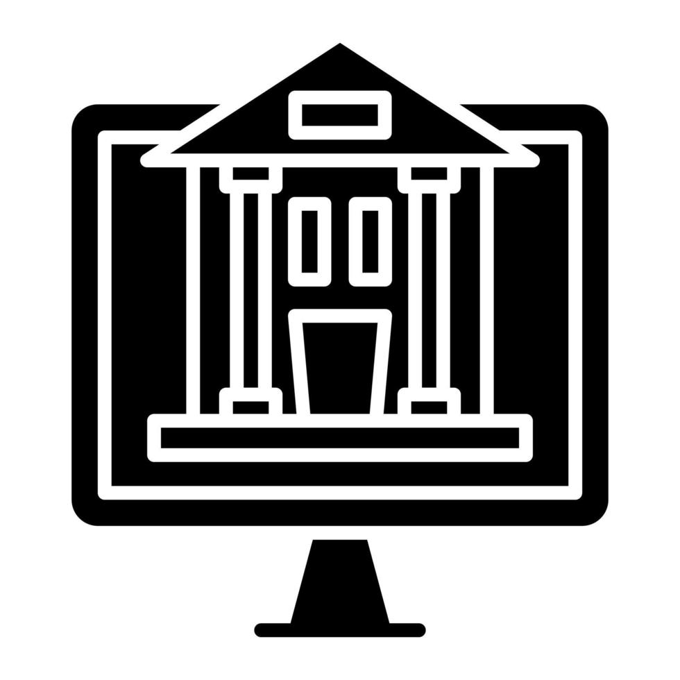 Internet Banking Glyph Icon vector