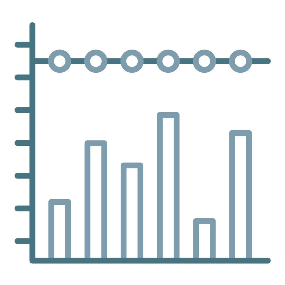 Stacked Bar Chart Line Two Color Icon vector
