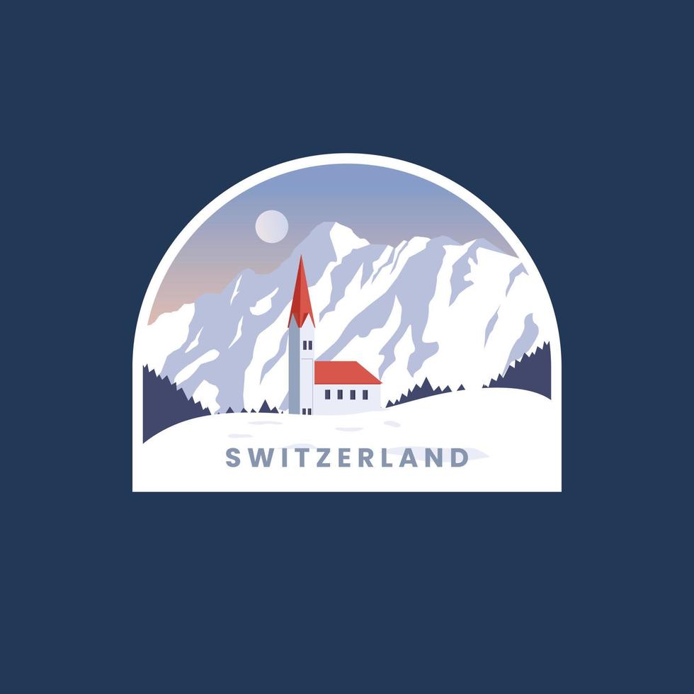 Ilustración de vector de sellos de viaje de suiza.