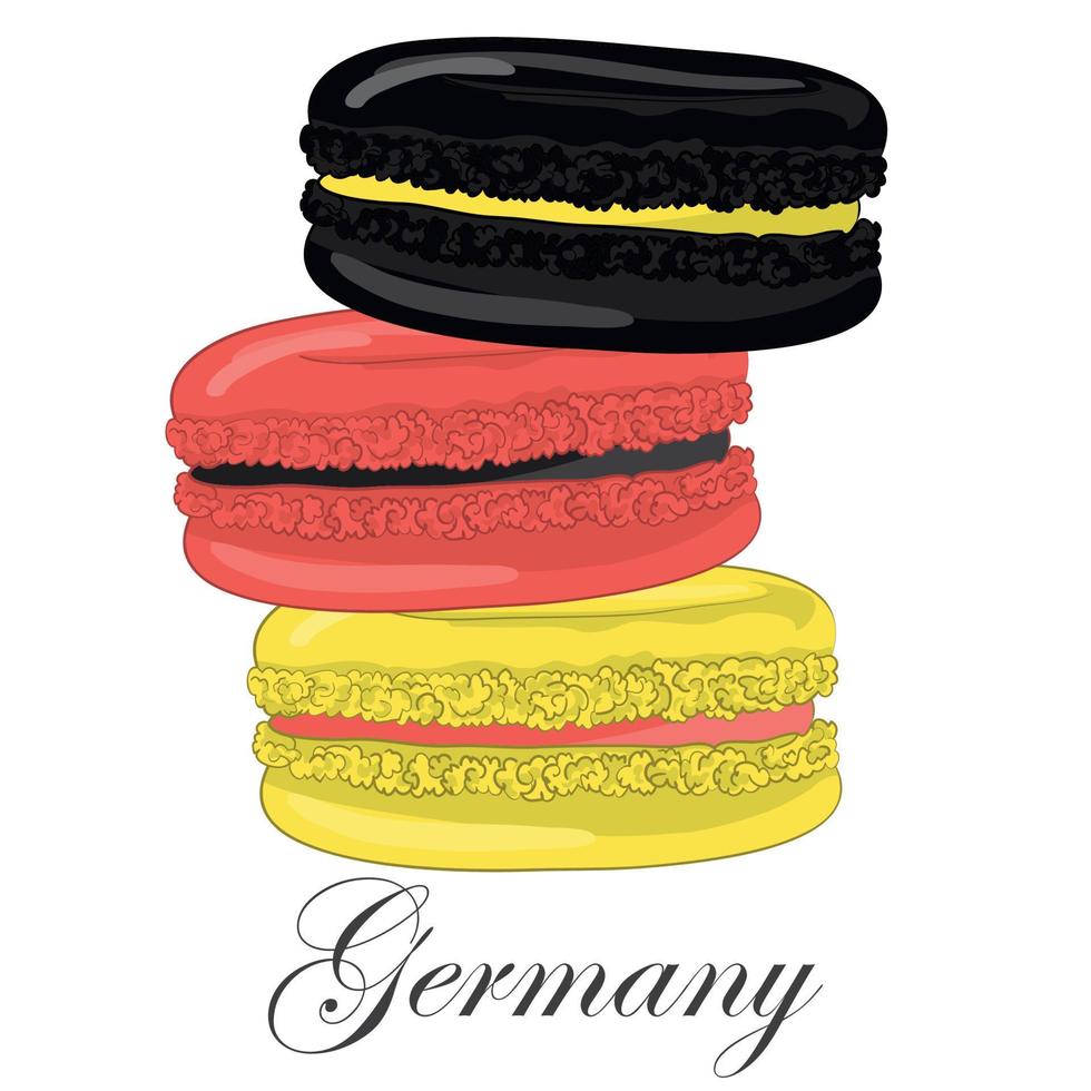 bandera macaron dibujada con los colores de la bandera de alemania. amarillo y azul vector