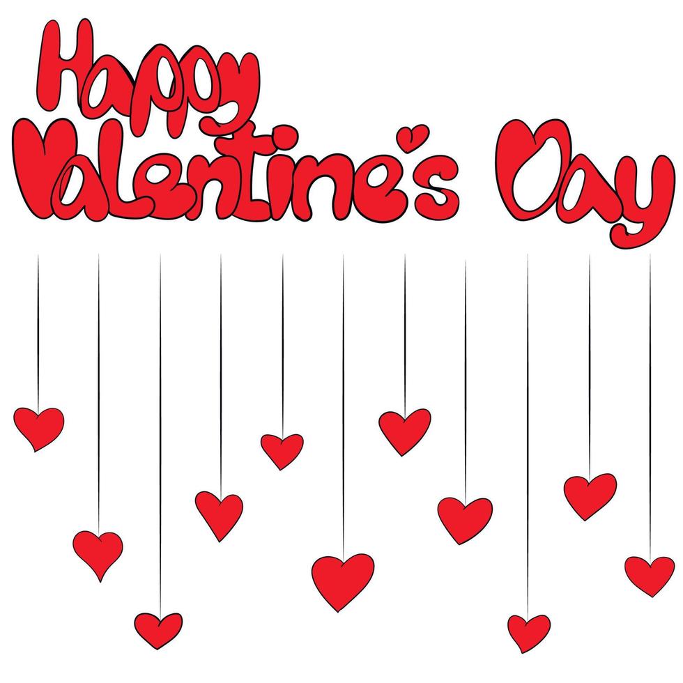 Happy Valentine's day. Vector illustration with hearts for background, banners, flyers.