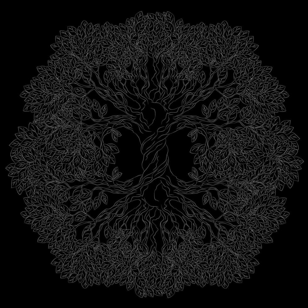 árbol de yggdrasil. símbolo celta de los antiguos vikingos. el símbolo de los pueblos antiguos del norte de europa. cosmología nórdica, es un inmenso y central árbol sagrado. vector