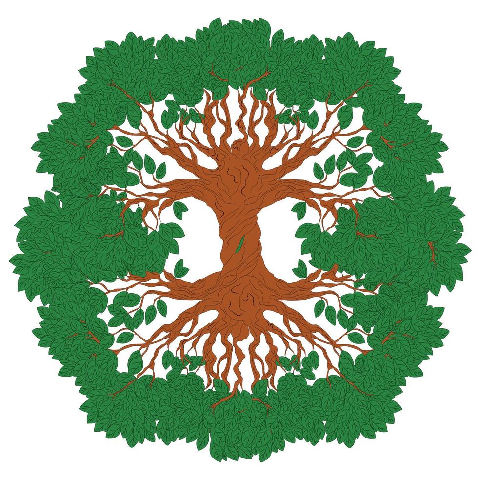 Yggdrasil tree. Celtic symbol of the ancient Vikings. The symbol of the ancient peoples of northern Europe. Norse cosmology, is an immense and central sacred tree. vector