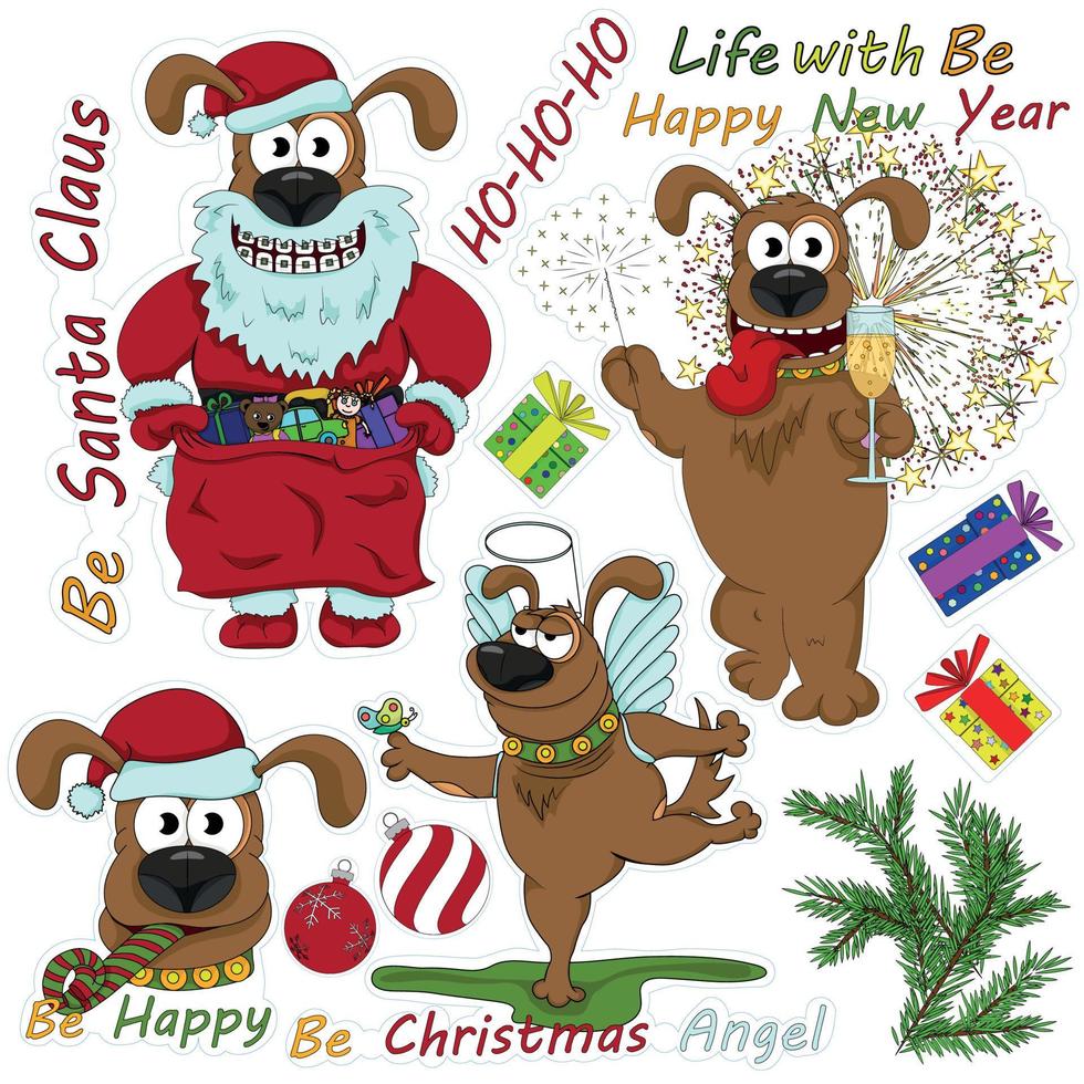 Life with Be. Series of illustration for New Year and Christmas. vector
