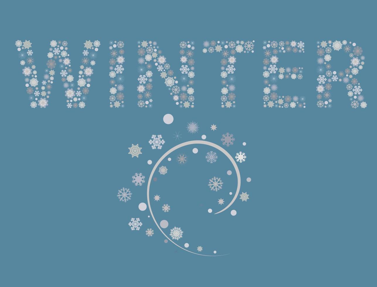 Word WINTER,  consists of the elements. Capital letters. vector