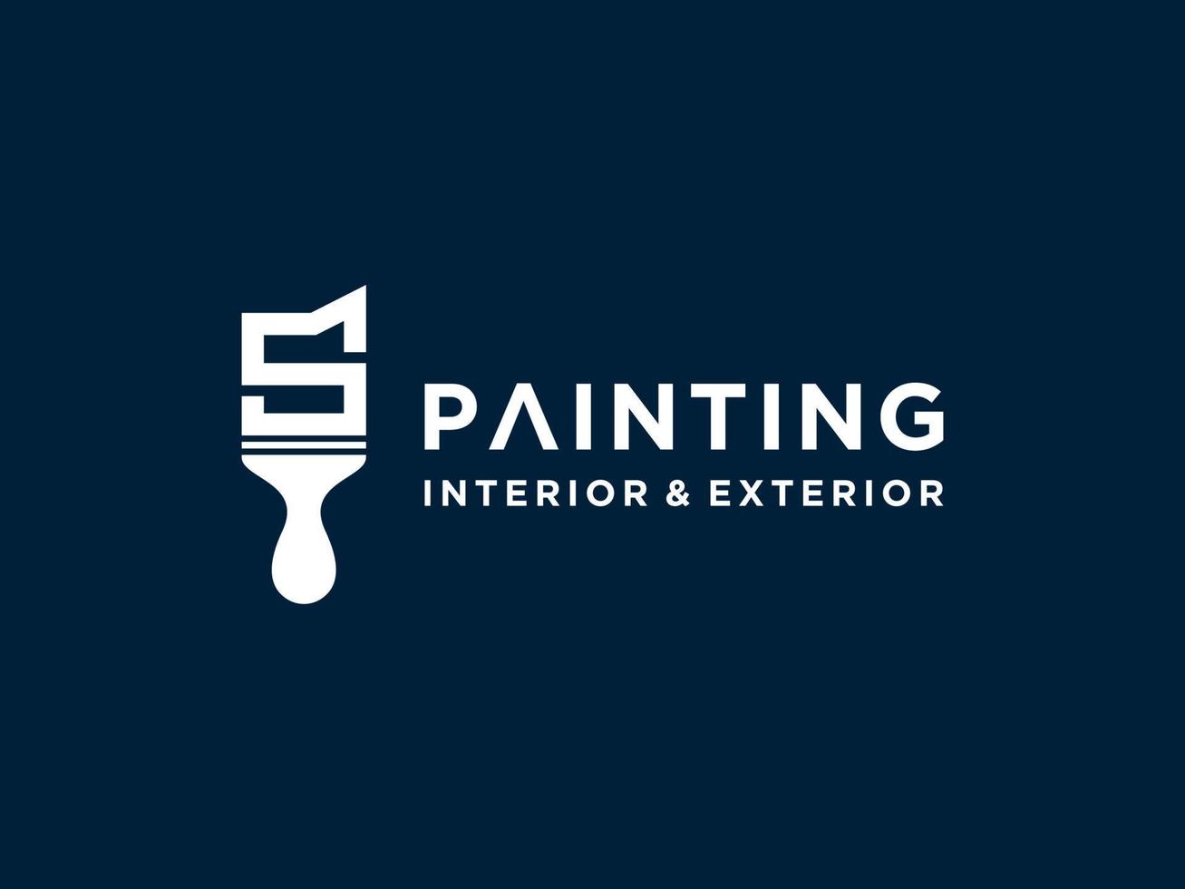 Painting logo template with initial S concept Premium Vector Free Vector