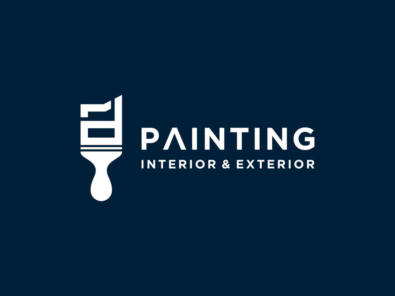 Painting logo template with initial D concept Premium Vector Free Vector