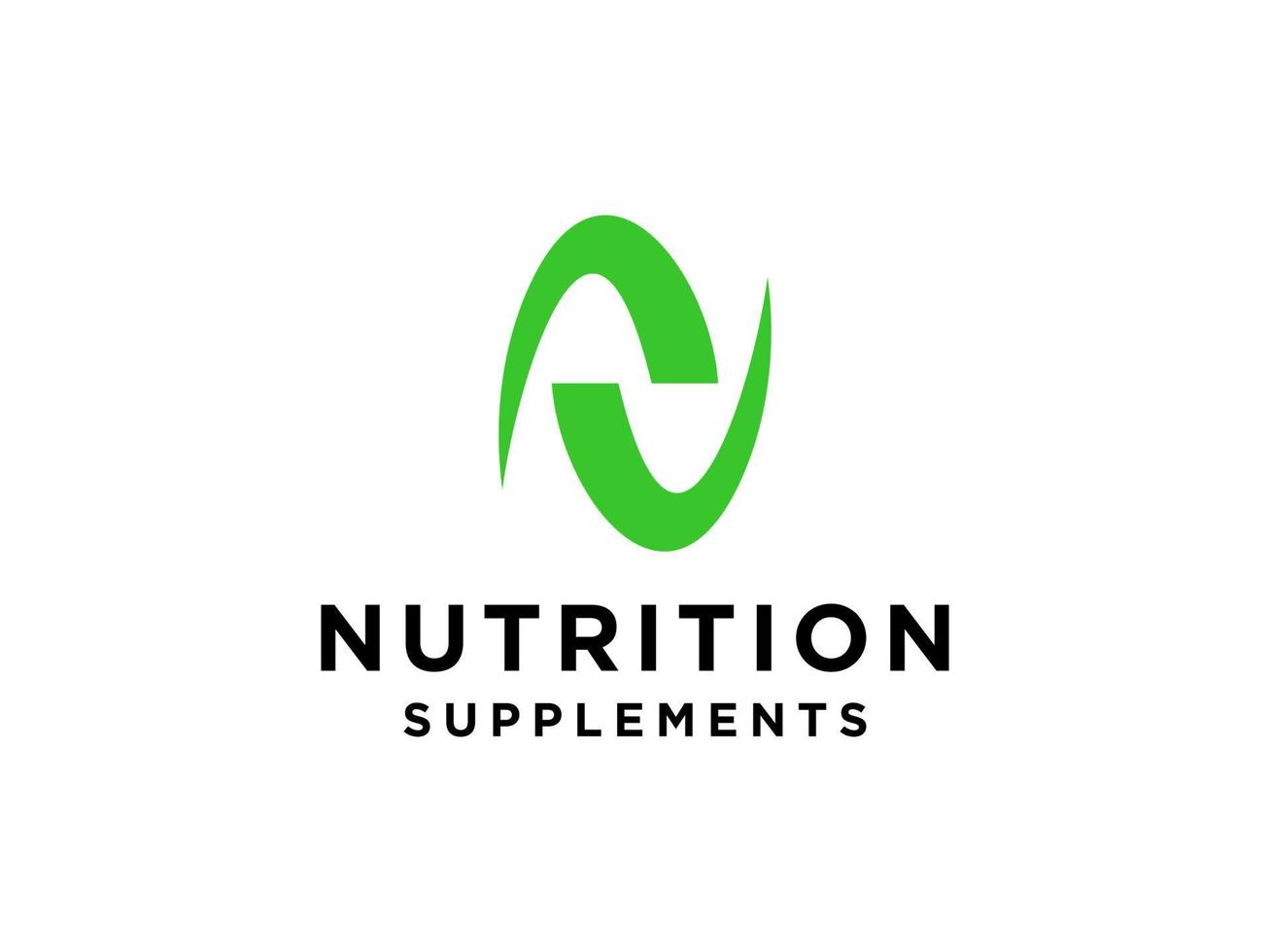 Abstract Initial Letter N Logo. Green Shape Combination with Negative Space. Usable for Business and Technology Logos. Flat Vector Logo Design Template Element.