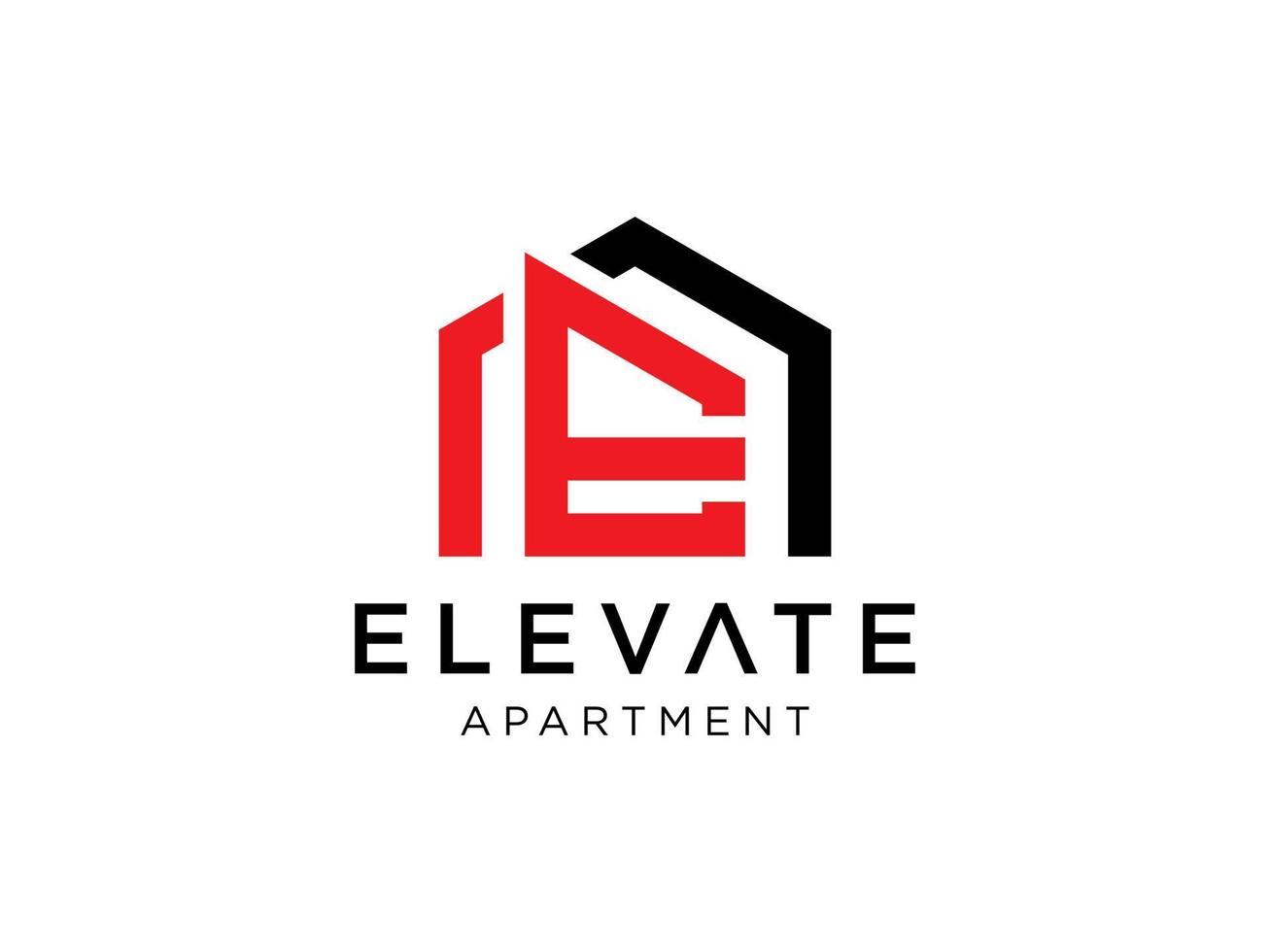 diseño de logotipo de e en vector para construcción, hogar, bienes raíces, edificio, propiedad. mínima impresionante plantilla de diseño de logotipo profesional de moda sobre fondo negro.