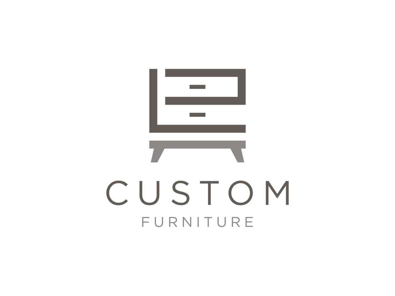 letra l con inspiración en el diseño del logotipo del concepto de muebles de madera vector
