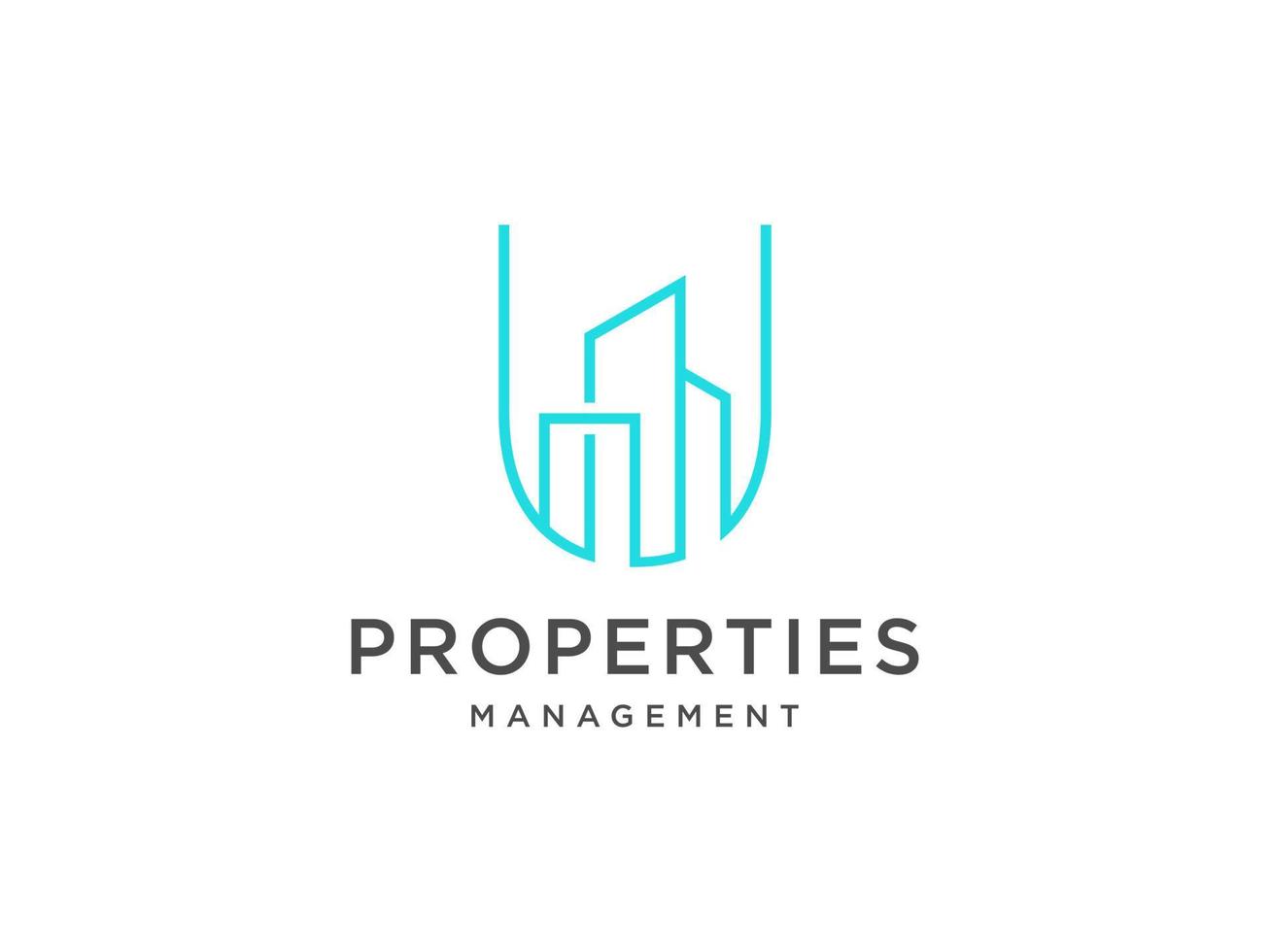 Logo design of U in vector for construction, home, real estate, building, property. Minimal awesome trendy professional logo design template on black background.