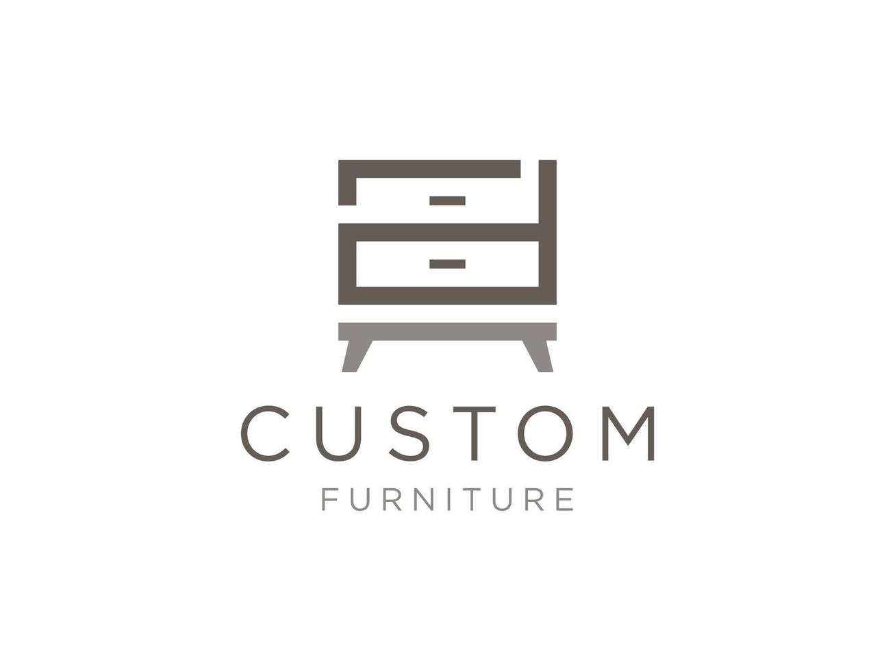 Letter D with wooden furniture concept logo design inspiration vector