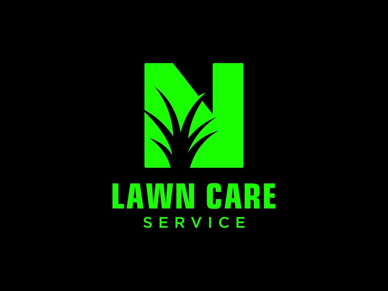 Letter N landscape logo for lawn or gardening business, organization or website vector