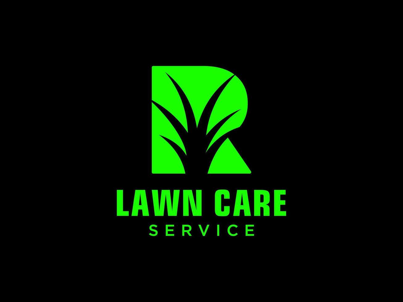 Letter R landscape logo for lawn or gardening business, organization or website vector