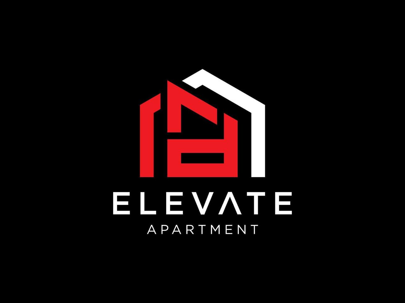 Logo design of D in vector for construction, home, real estate, building, property. Minimal awesome trendy professional logo design template on black background.