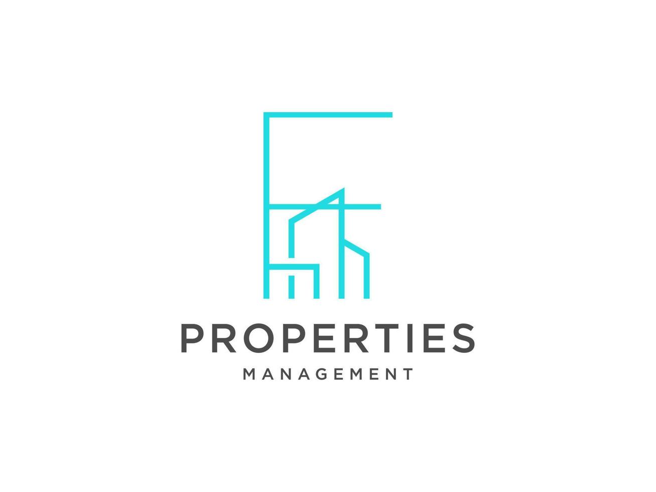 Logo design of F in vector for construction, home, real estate, building, property. Minimal awesome trendy professional logo design template on black background.