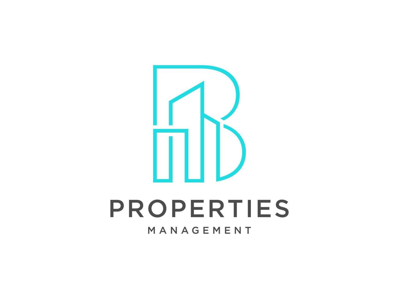 Logo design of B in vector for construction, home, real estate, building, property. Minimal awesome trendy professional logo design template on black background.