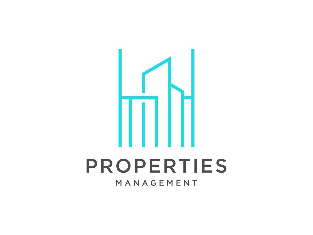 Logo design of H in vector for construction, home, real estate, building, property. Minimal awesome trendy professional logo design template on black background.