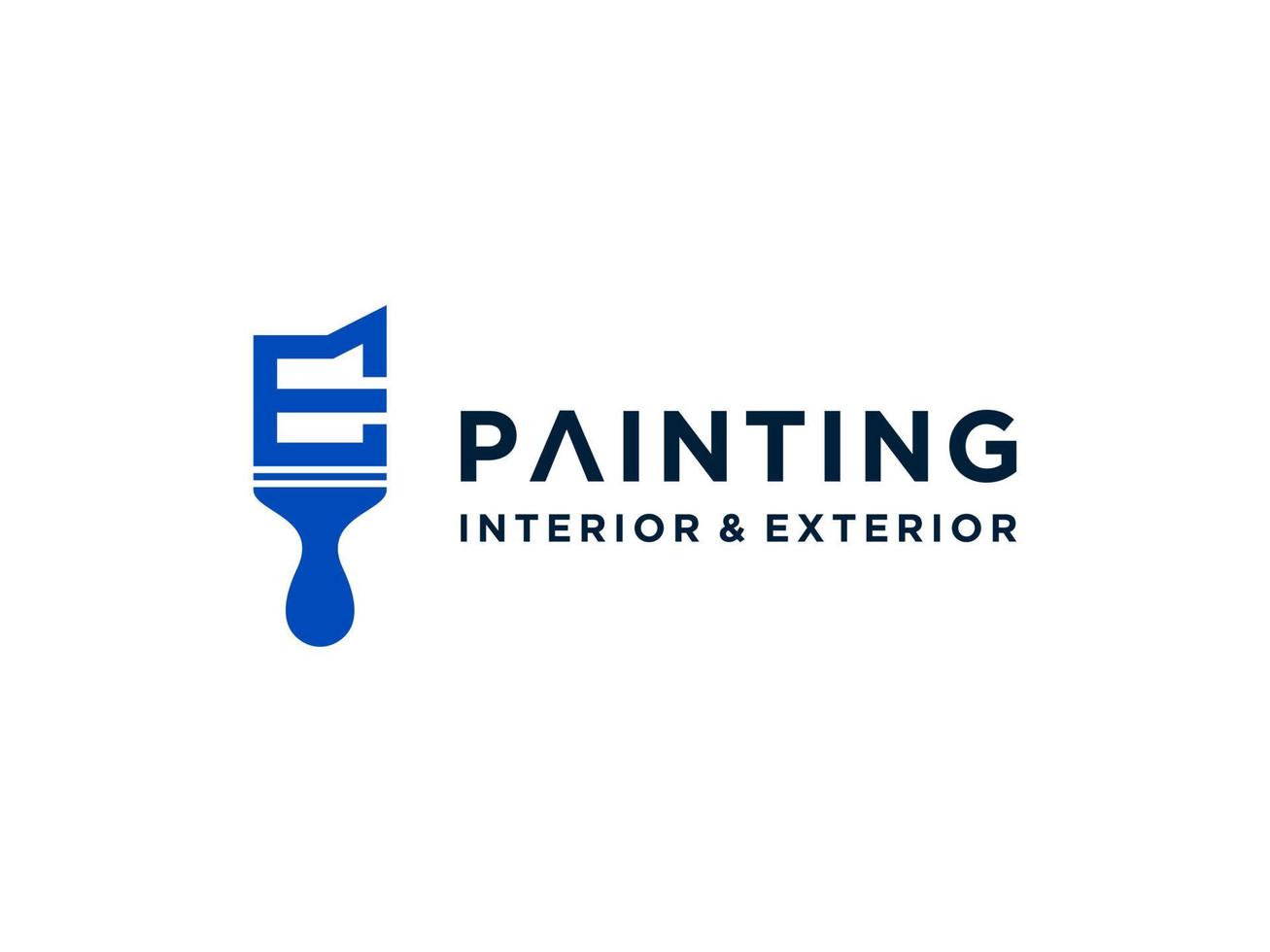 Painting logo template with initial E concept Premium Vector Free Vector
