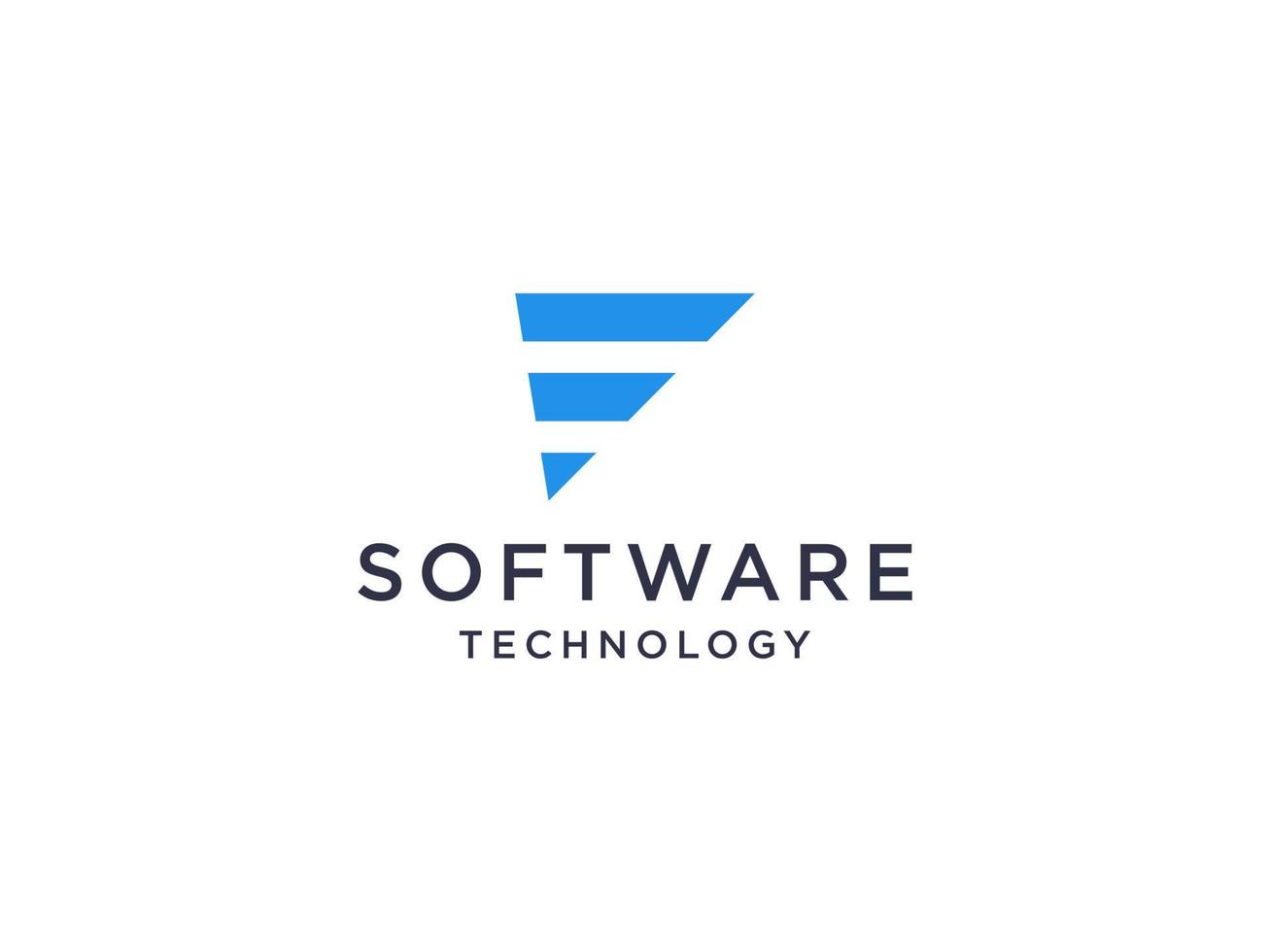 Initial Letter F Logo. Blue Geometric Shape Origami Style isolated on White Background. Usable for Business and Branding Logos. Flat Vector Logo Design Template Element