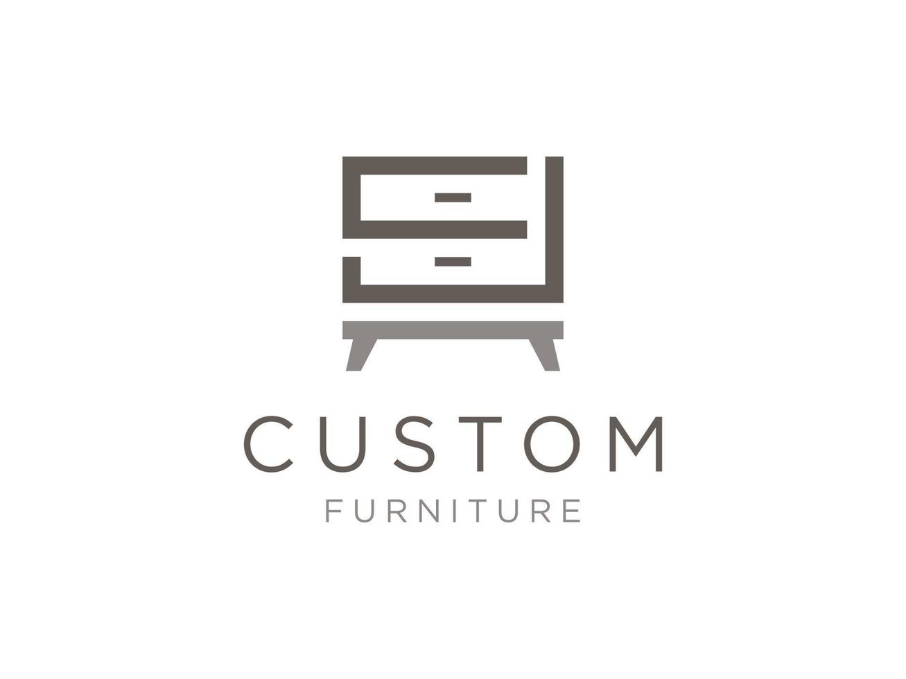 Letter J with wooden furniture concept logo design inspiration vector