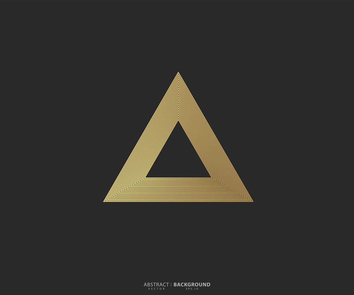 vector de línea triangular. arte de línea piramidal. forma geometrica. diseño de letrero de logotipo