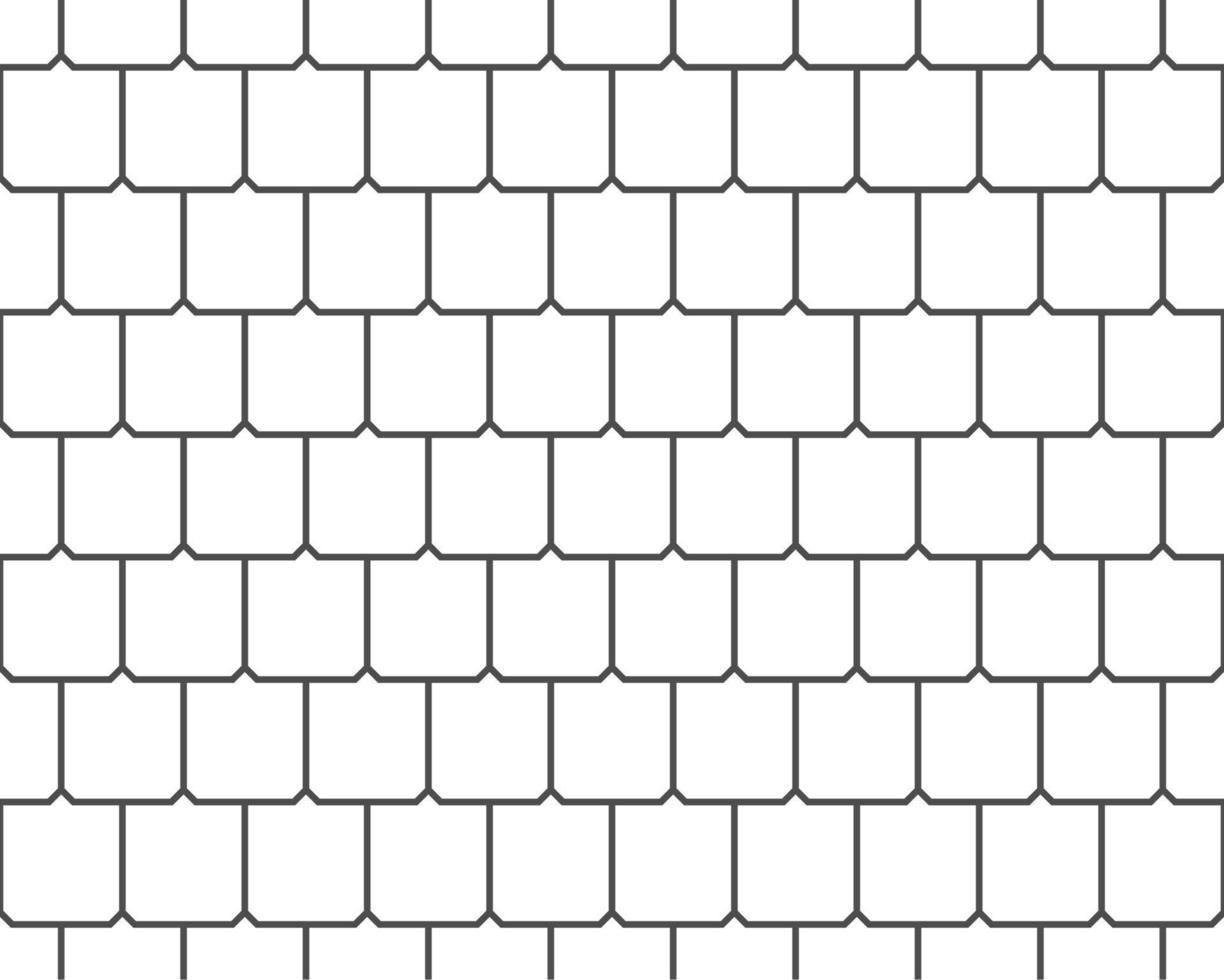 patrón abstracto sin fisuras, techo de tejas en blanco y negro. textura de piedra de pavimentación. diseño de textura geométrica para impresión. estilo lineal, ilustración vectorial vector