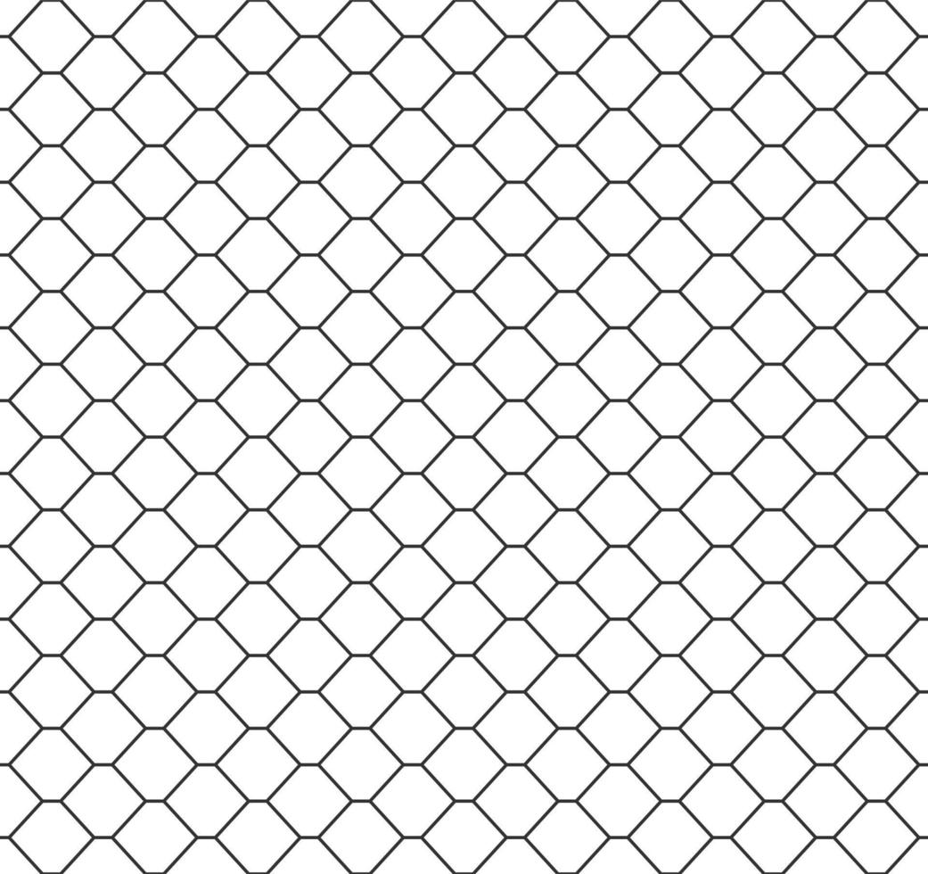Abstract seamless honeycomb pattern, black and white outline of hexagons. Design geometric texture for print. Linear style, vector illustration