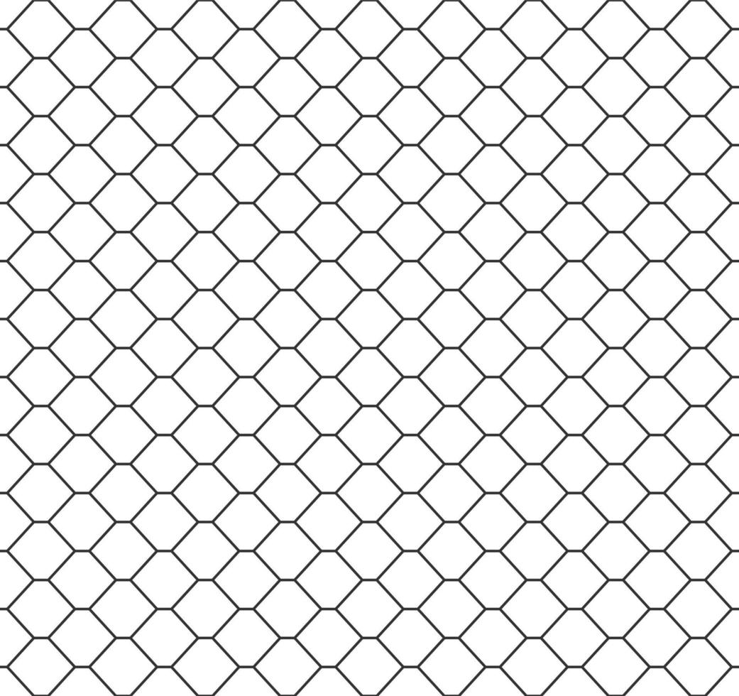 Abstract seamless honeycomb pattern, black and white outline of hexagons. Design geometric texture for print. Linear style, vector illustration