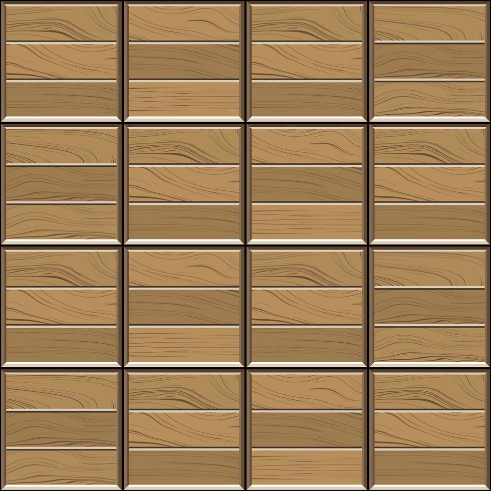 patrón abstracto sin fisuras de baldosas de suelo de parquet de madera marrón. textura de mosaico geométrico de diseño para la decoración del dormitorio, ilustración vectorial vector