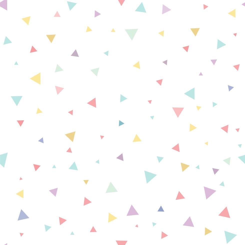 Seamless pattern, abstract falling confetti triangle with white background, vector illustration