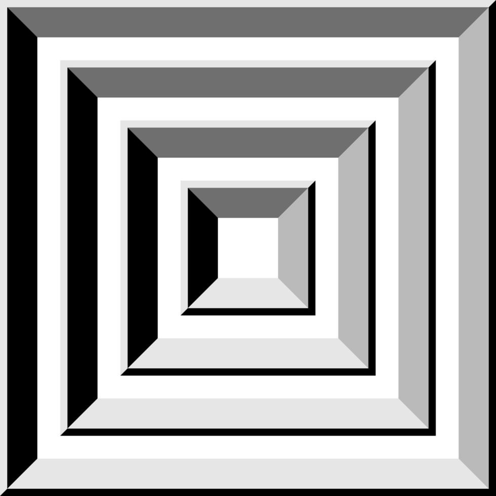 Tunnel gray square, abstract shape, vector illustration