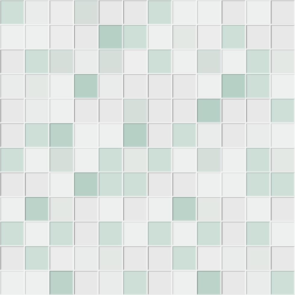 patrón abstracto sin costuras de azulejos de pared de cerámica blanca verde. diseño de textura de mosaico geométrico para la decoración de la sala de la cocina, ilustración vectorial vector